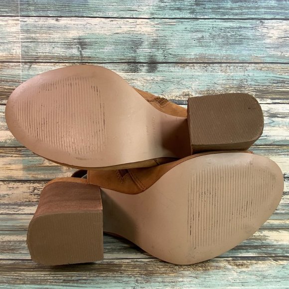 Steve Madden Tulisa Womens Size 10M Ankle Boot Brown Nubuck Leather Open Toe Zip - Picture 7 of 11